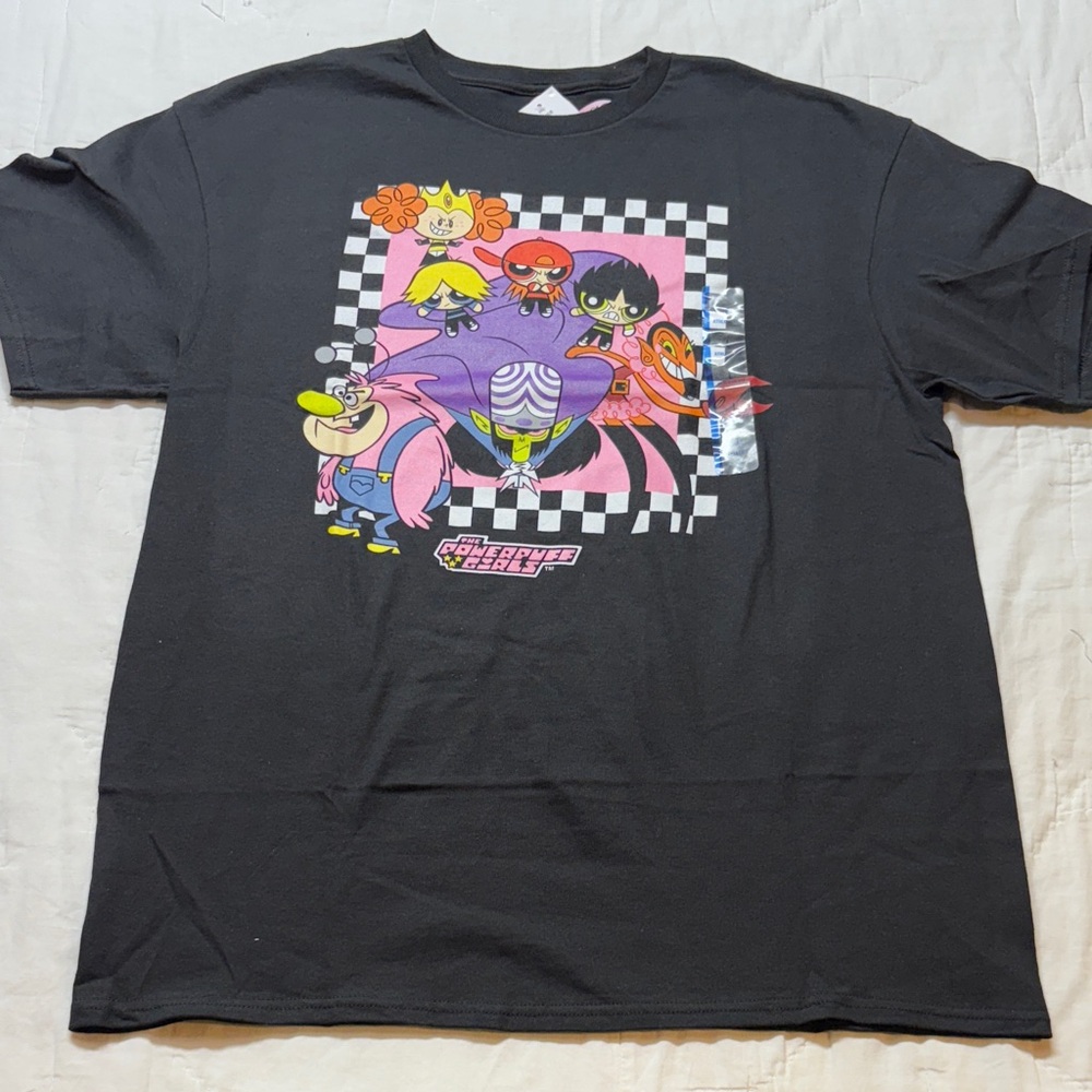 NWT Cartoon Network Powerpuff‎ Girls Villains Mojo Jojo Graphic Tee Black Large